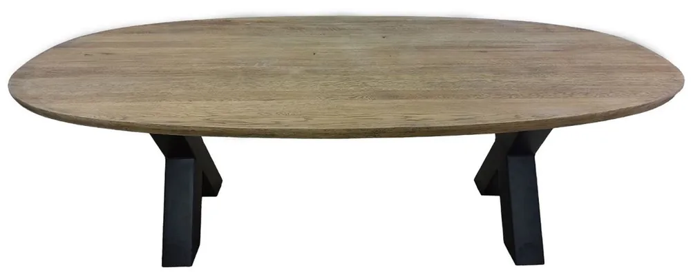 Neu Casa Padrino Luxus Massivholz Esstisch Braun / Schwarz 240 x 100 x H. 78 cm - Ovaler Küchentisch - Esszimmer Möbel - Massivholz Möbel - Luxus Möbel