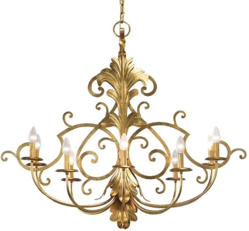 Schneller Versand Casa Padrino Luxus Barock Kronleuchter Gold 106 x 65 x H. 90 cm - Prunkvoller Wohnzimmer Kronleuchter im Barockstil - Barockstil Hotel Kronleuchter - Luxus Qualität - Made in Italy