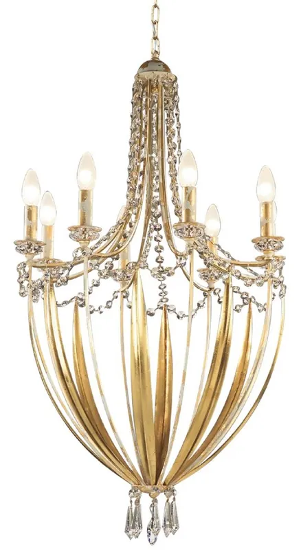 Casa Padrino Luxus Barock Kronleuchter mit Swarovski Kristallglas Gold Ø 55 x H. 98 cm - Prunkvoller Wohnzimmer Kronleuchter im Barockstil - Luxus Qualität - Made in Italy Billig