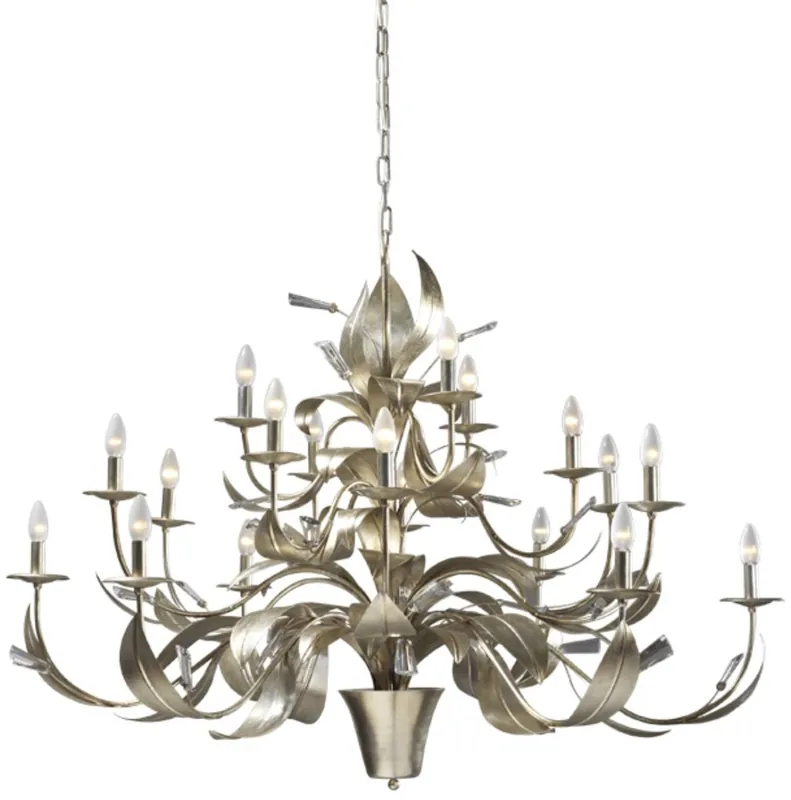 Casa Padrino Luxus Barock Kronleuchter mit Swarovski Kristallglas Silber Ø 140 x H. 100 cm - Prunkvoller Wohnzimmer Kronleuchter im Barockstil - Luxus Qualität - Made in Italy Sonderangebot