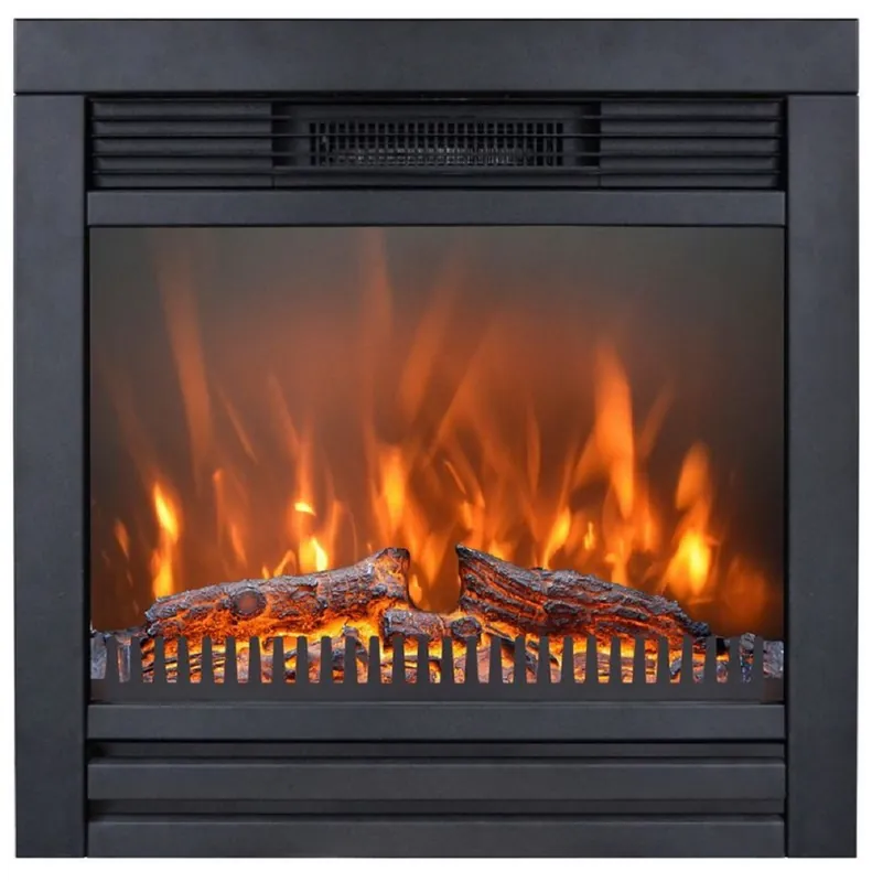 Casa Padrino Luxus Elektro Einbaukamin Schwarz 62 x 19,5 x H. 61 cm - Wohnzimmer Deko LED Kamin mit Fernbedienung - Wohnzimmer Möbel - Luxus Möbel - Luxus Elektro LED Einbaukamine Kracherpreis