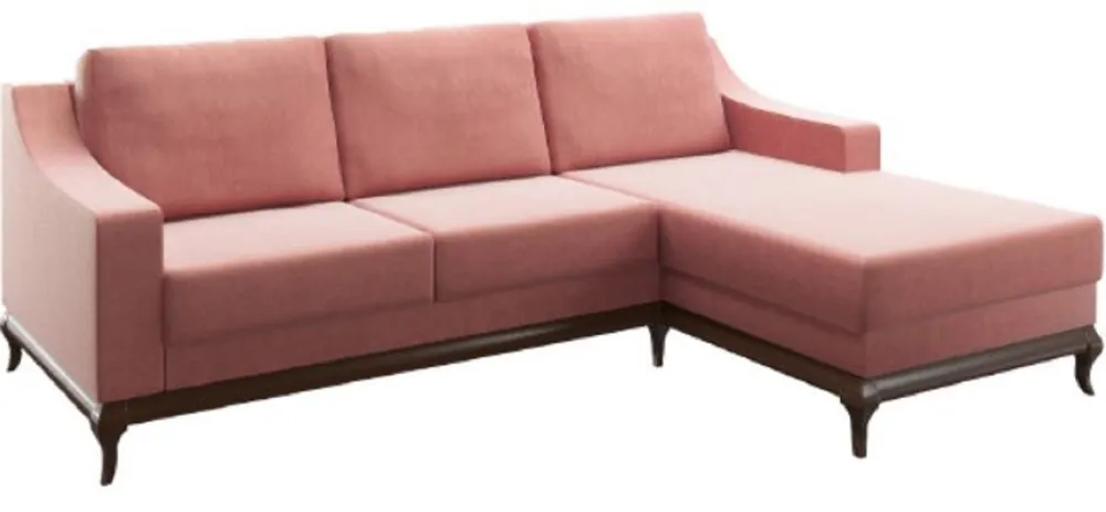 Super-Preis Casa Padrino Luxus Ecksofa Rosa / Dunkelbraun 225 x 173 x H. 77 cm - Wohnzimmer Sofa mit Schlaffunktion - Wohnzimmer Möbel - Luxus Möbel - Luxus Interior