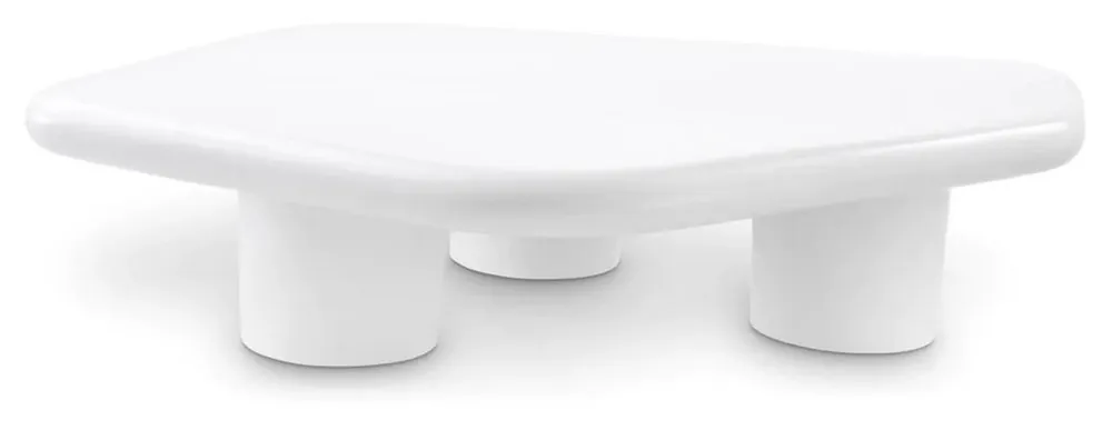 Casa Padrino Luxus Fiberglas Couchtisch Hochglanz Weiß 160 x 118 x H. 33 cm - Fiberglas Wohnzimmertisch - Wohnzimmer Möbel - Hotel Möbel - Luxus Möbel - Fiberglas Möbel Online Kaufen