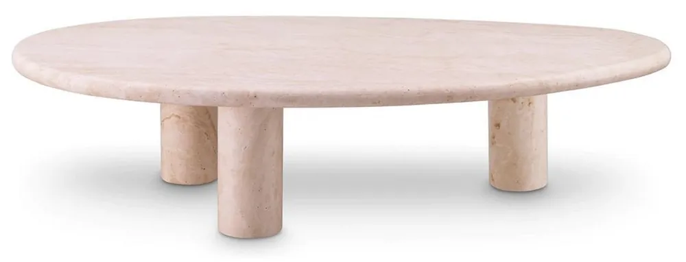Casa Padrino Luxus Couchtisch Beige 148 x 77 x H. 35,5 cm - Travertin Naturstein Wohnzimmertisch - Wohnzimmer Möbel - Travertin Möbel - Luxus Möbel - Luxus Einrichtung Knallerangebot