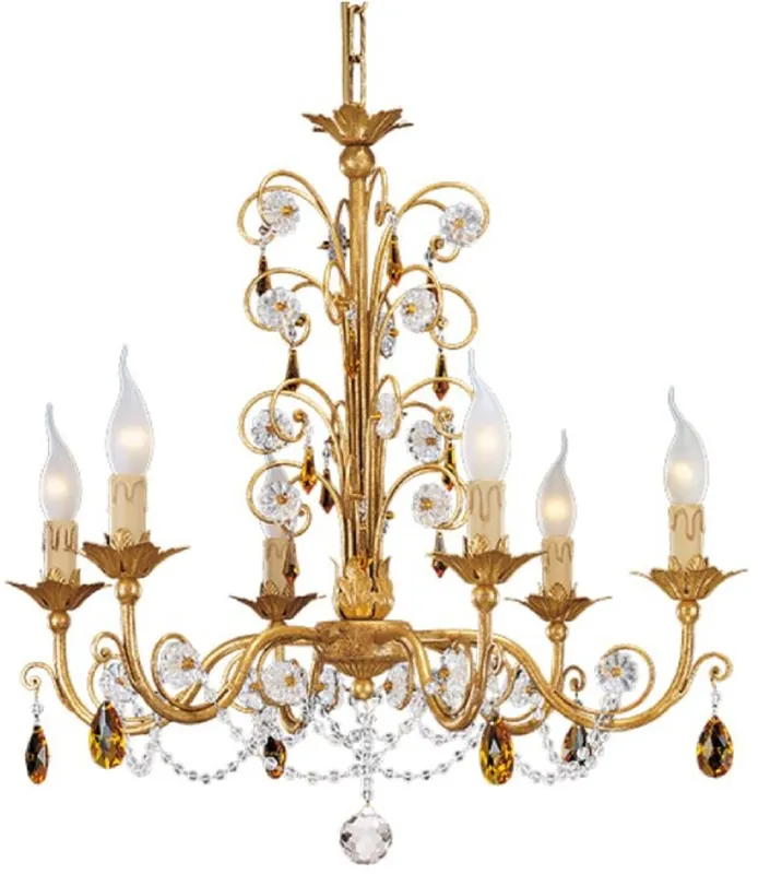 Aktuell Casa Padrino Luxus Barock Kronleuchter mit Swarovski Kristallglas Antik Gold Ø 62 x H. 61 cm - Prunkvoller Wohnzimmer Kronleuchter im Barockstil - Luxus Qualität - Made in Italy