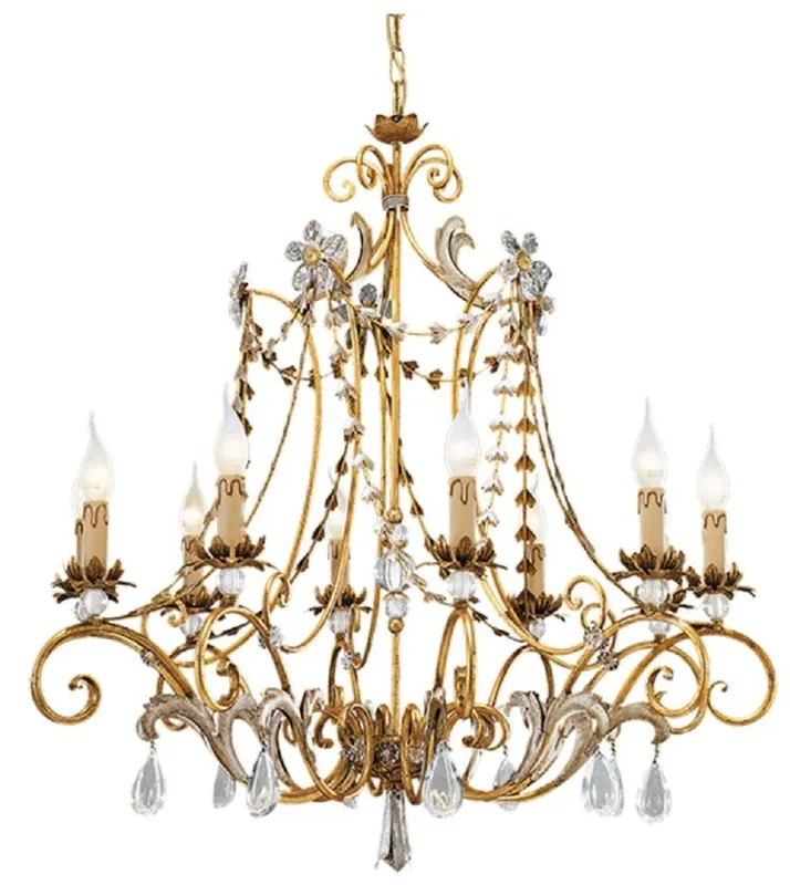 Casa Padrino Luxus Barock Kristall Kronleuchter Antik Gold / Antik Silber Ø 83 x H. 88 cm - Prunkvoller Wohnzimmer Kronleuchter im Barockstil - Luxus Qualität - Made in Italy Heißes Angebot