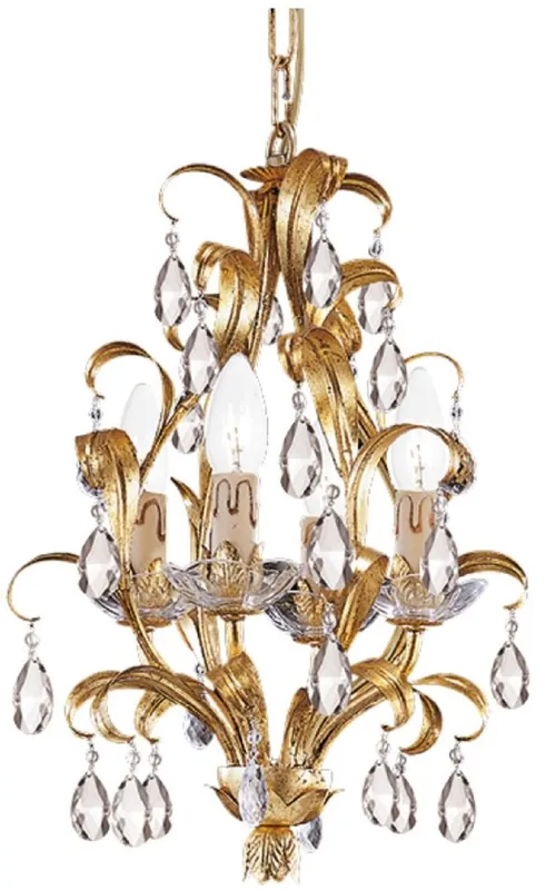 Casa Padrino Luxus Barock Kristall Kronleuchter Gold mit Patina Ø 33 x H. 43 cm - Barockstil Wohnzimmer Kronleuchter - Edel & Prunkvoll - Luxus Qualität - Made in Italy Sichere Zahlung