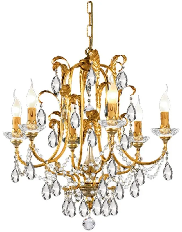Casa Padrino Luxus Barock Kronleuchter mit böhmischen Kristallglas Gold mit Patina Ø 61 x H. 60 cm - Prunkvoller Wohnzimmer Kronleuchter im Barockstil - Luxus Qualität - Made in Italy Versand Am Gleichen Tag