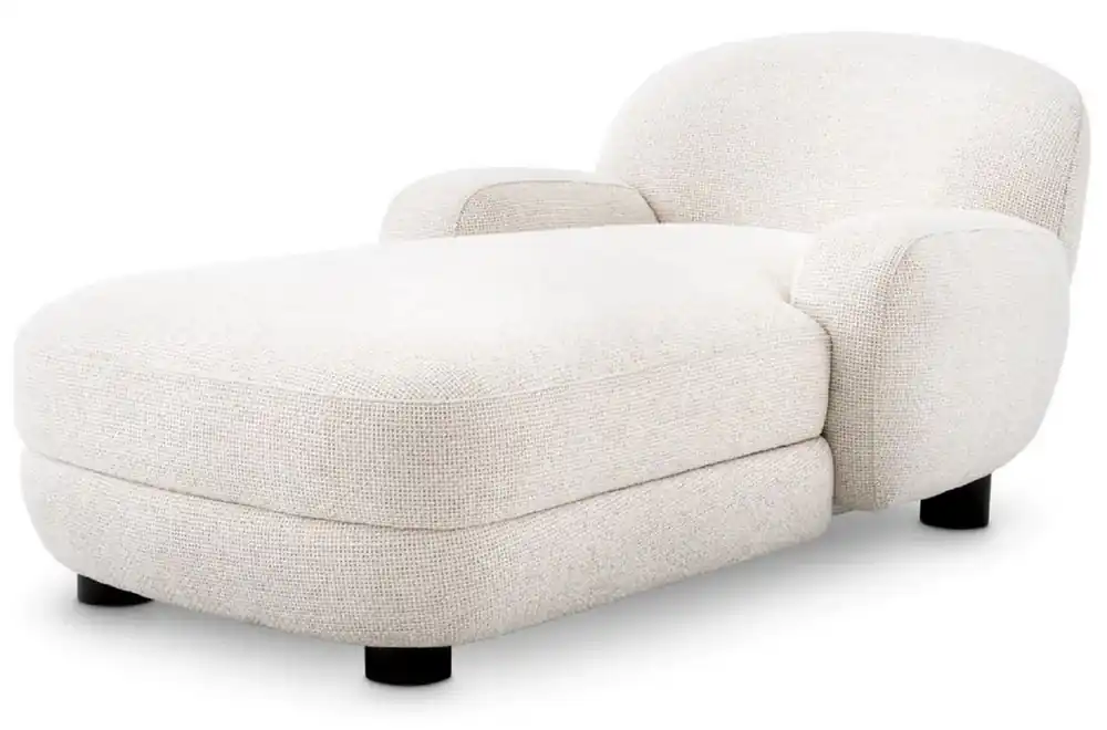 Casa Padrino Luxus Chaiselongue Weiß / Schwarz 95 x 170 x H. 69 cm - Wohnzimmer Liegesessel - Recamiere - Wohnzimmer Möbel - Luxus Möbel - Luxus Qualität Nur Heute