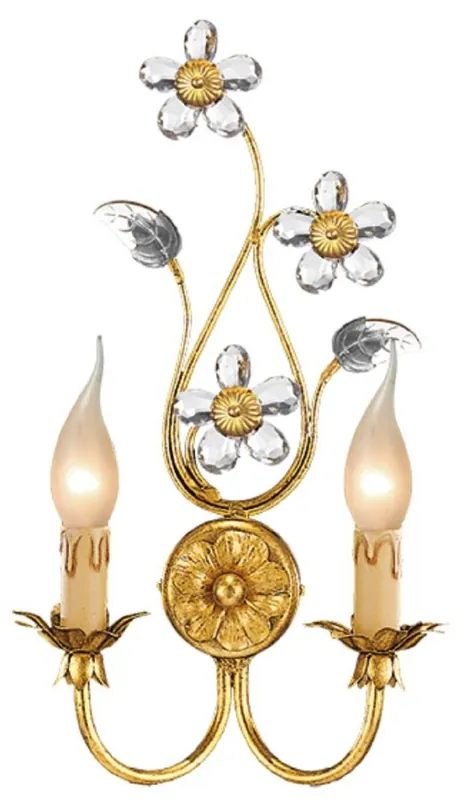 Casa Padrino Luxus Barock Doppel Wandleuchte Gold mit Patina 24 x 12 x H. 43 cm - Elegante Barockstil Wandlampe - Barock Leuchten - Luxus Qualität - Made in Italy Jetzt Bestellen