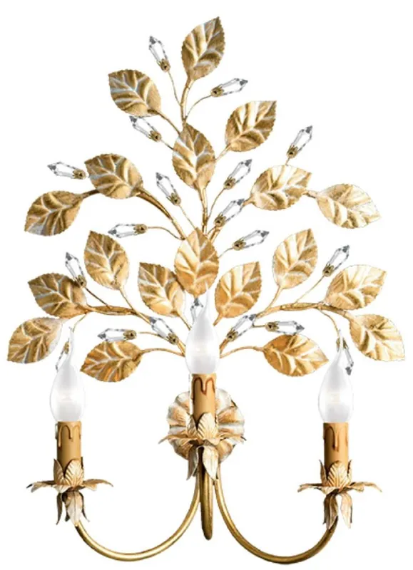 Billig Casa Padrino Luxus Barock Wandleuchte Gold / Weiß 45 x 17 x H. 60 cm - Elegante Barockstil Wandlampe mit Swarovski Kristallglas - Barock Leuchten - Luxus Qualität - Made in Italy
