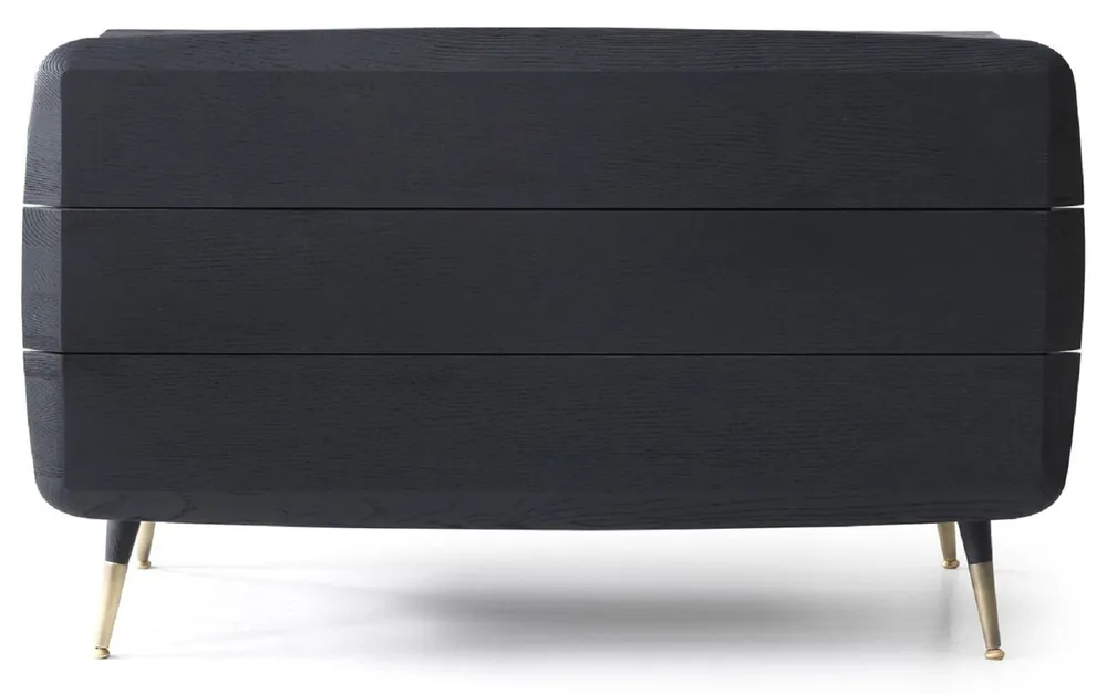 Preis Gesenkt Casa Padrino Luxus Massivholz Kommode mit 3 Schubladen Schwarz / Antik Messing 123 x 55 x H. 78 cm - Schlafzimmer Kommode - Schlafzimmer Möbel - Luxus Möbel - Luxus Einrichtung - Möbel Luxus