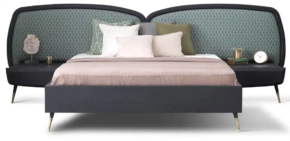 Finale Aktion Casa Padrino Luxus Schlafzimmer Set Grün / Schwarz / Antik Messing - 1 Doppelbett mit Kopfteil & 2 Nachtkommoden - Luxus Schlafzimmer Möbel - Luxus Schlafzimmer Einrichtung