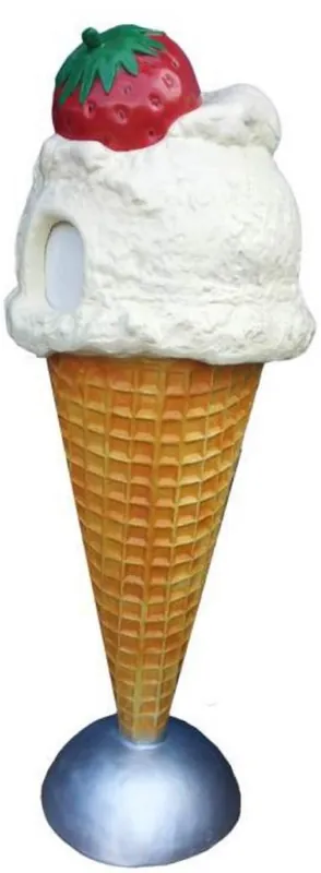 Ausverkauf Casa Padrino Luxus Deko Eis im Hörnchen / Abfalleimer Mehrfarbig H. 170 cm - Großes Deko Eis - Wetterbeständiges XXL Deko Eis - Gastronomie Dekoration - Eisdielen Dekoration - Restaurant Dekoration