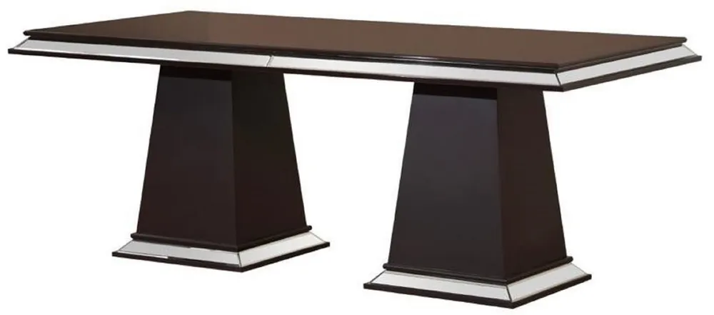 Casa Padrino Luxus Esstisch Dunkelbraun 200 x 100 x H. 79 cm - Verspiegelter Massivholz Küchentisch - Esszimmer Möbel - Luxus Möbel - Luxus Einrichtung Sofort Bestellen
