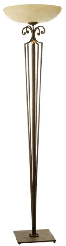 Casa Padrino Luxus Barock Halogen Stehleuchte Rost / Gold / Creme Ø 46 x H. 181 cm - Prunkvolle Barockstil Stehlampe mit rundem Murano Glas Lampenschirm - Luxus Qualität - Made in Italy Kracherpreis