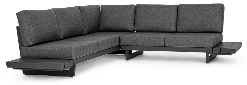 Casa Padrino Luxus Garten Ecksofa Anthrazit H. 80 cm - Modulares Garten Sofa - Terrassen Sofa - Garten Möbel - Terrassen Möbel - Outdoor Möbel - Hotel Möbel - Luxus Möbel Rabatt