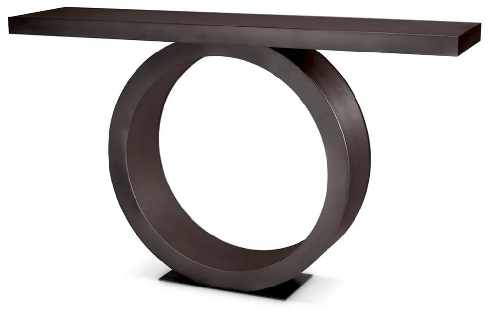 Sonderangebot Casa Padrino Luxus Konsole Mokka / Bronze 130 x 30 x H. 76,5 cm - Rechteckiger Massivholz Konsolentisch - Luxus Möbel - Wohnzimmer Möbel - Luxus Einrichtung - Wohnzimmer Einrichtung