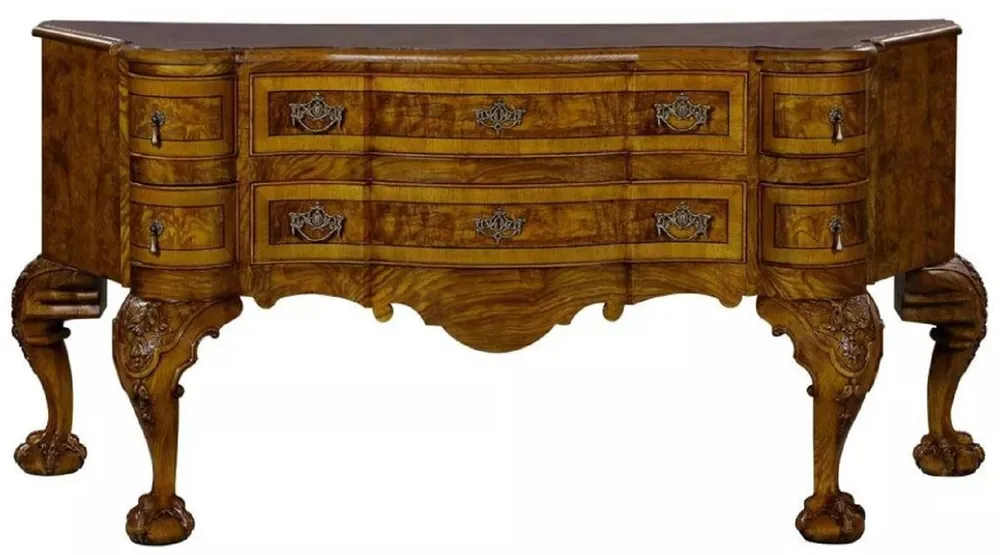 Preisknaller Casa Padrino Luxus Barock Sideboard Braun / Hellbraun - Prunkvoller Massivholz Schrank mit 6 Schubladen - Luxus Möbel im Barockstil - Barock Möbel - Edel & Prunkvoll