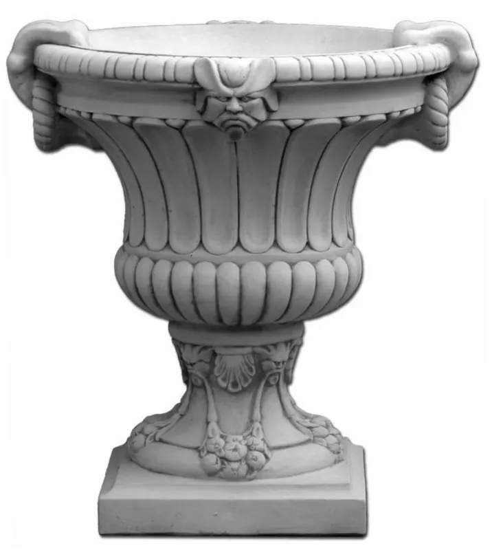 Casa Padrino Barock Garten Deko Blumentopf Grau 84 x 80 x H. 90 cm - Prunkvoller Pflanzentopf im Barockstil - Barock Garten Deko - Barock Terrassen Deko - Barock Deko Accessoires Neu