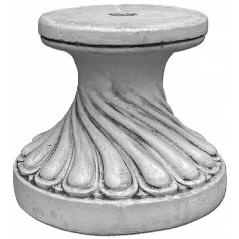 Casa Padrino Barock Sockel Grau Ø 39 x H. 34 cm - Prunkvoller Gartensockel im Barockstil - Runder Gartendeko Stein Sockel - Barock Garten Deko Accessoires - Barock Terrassen Deko Accessoires Nur Für Kurze Zeit