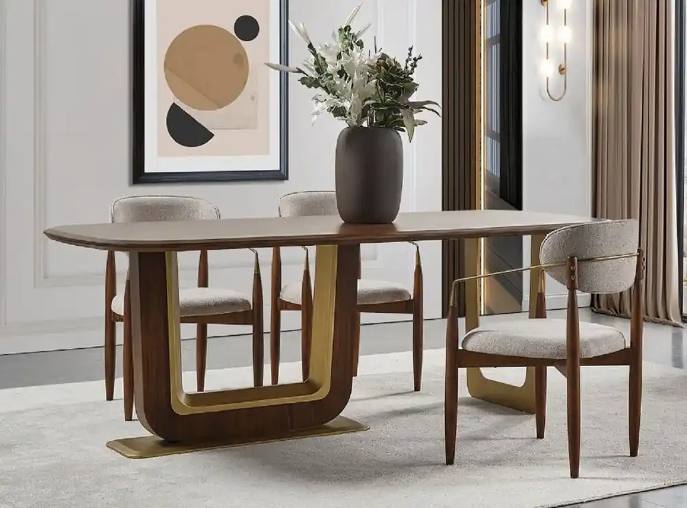 Casa Padrino Luxus Esszimmerstuhl 6er Set mit Armlehnen Grau / Braun / Messing 69 x 52 x H. 90 cm - Esszimmer Möbel - Restaurant Möbel - Esszimmer Einrichtung - Luxus Möbel - Luxus Einrichtung Schnäppchen