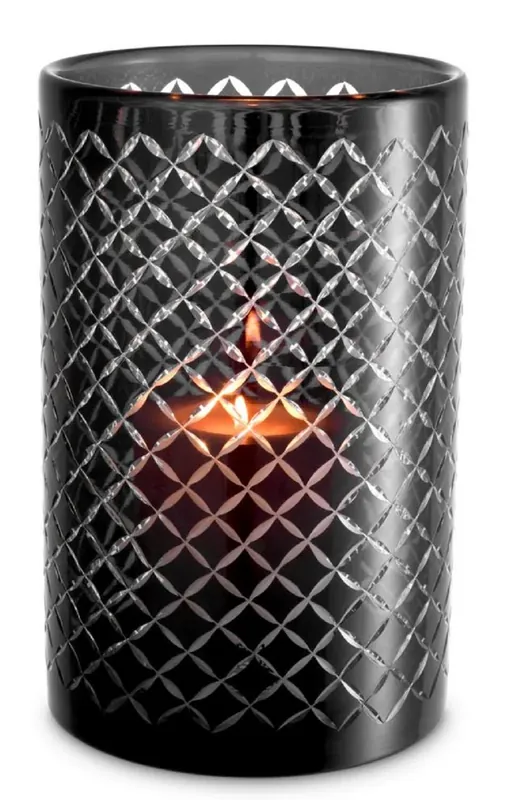 Casa Padrino Luxus Glas Kerzenleuchter Schwarz Ø 18 x H. 28 cm - Hotel Accessoires - Restaurant Accessoires - Gastronomie Accessoires - Luxus Qualität Abverkauf