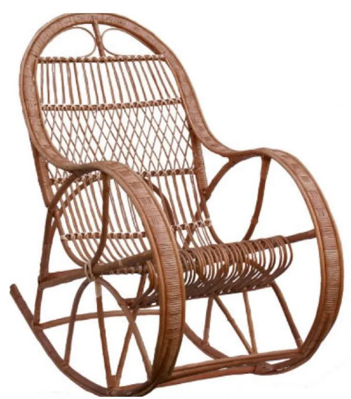 Preiswert Casa Padrino Luxus Schaukelsessel Braun 53 x 120 x H. 115 cm - Handgefertigter Rattan Schaukelstuhl mit Armlehnen - Wohnzimmer Möbel - Garten Möbel - Rattan Möbel - Luxus Möbel