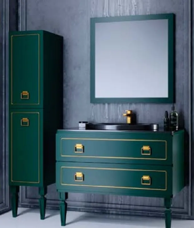 Bestseller Casa Padrino Luxus Barock Badezimmer Set Grün / Schwarz / Gold - 1 Barock Waschtisch mit ovalem Keramik Waschbecken & 1 Barock LED Wandspiegel & 1 Barock Regalschrank - Barock Badezimmer Möbel