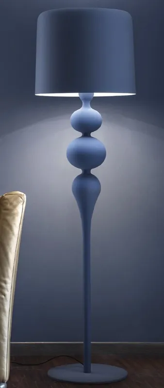 Preisreduziert Casa Padrino Luxus Art Deco Stehleuchte Blau Ø 50 x H. 180 cm - Runde Art Deco Stehlampe mit Aluminium Lampenschirm - Luxus Stehleuchten - Luxus Qualität - Made in Italy