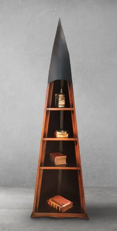 Top-Preis Casa Padrino Luxus Vintage Stil Regalschrank Braun / Schwarz 71 x 54 x H. 229 cm - Massivholz Bücherschrank - Wohnzimmer Schrank - Büro Schrank - Büro Möbel - Luxus Vintage Stil Möbel