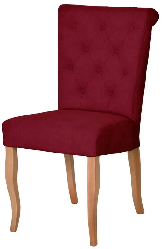 Bestseller Casa Padrino Chesterfield Neo Barock Esszimmer Stuhl Bordeauxrot / Naturfarben - Chesterfield Neo Barock Küchen Stuhl - Esszimmer Möbel - Chesterfield Möbel - Neo Barock Möbel