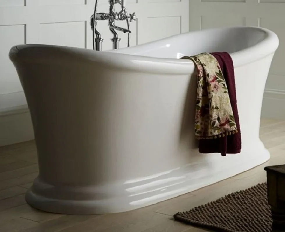 Nur Für Kurze Zeit Casa Padrino Luxus Jugendstil Acryl Badewanne Weiß 164 x 70,5 x H. 71 cm - Gebogene freistehende Retro Antik Badewanne - Barock & Jugendstil Badezimmer Möbel