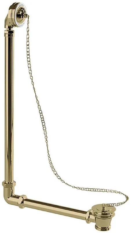 Nur Heute Casa Padrino Luxus Jugendstil Badewannen Ablauf Gold 31,8 x H. 56,3 cm - Messing Badewannen Ablauf mit Stöpsel & Kette für freistehende Badewannen - Barock & Jugendstil Badezimmer Zubehör