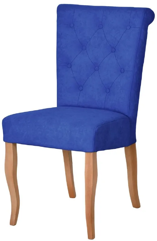 Knallerangebot Casa Padrino Chesterfield Neo Barock Esszimmer Stuhl Blau / Naturfarben - Chesterfield Neo Barock Küchen Stuhl - Esszimmer Möbel - Chesterfield Möbel - Neo Barock Möbel