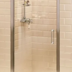 Garantierte Lieferung Casa Padrino Luxus Badezimmer Duschtür Silber - Verschiedene Größen - Duschkabinen Glas Flügeltür - Badezimmer Accessoires - Luxus Duschtüren - Luxus Qualität
