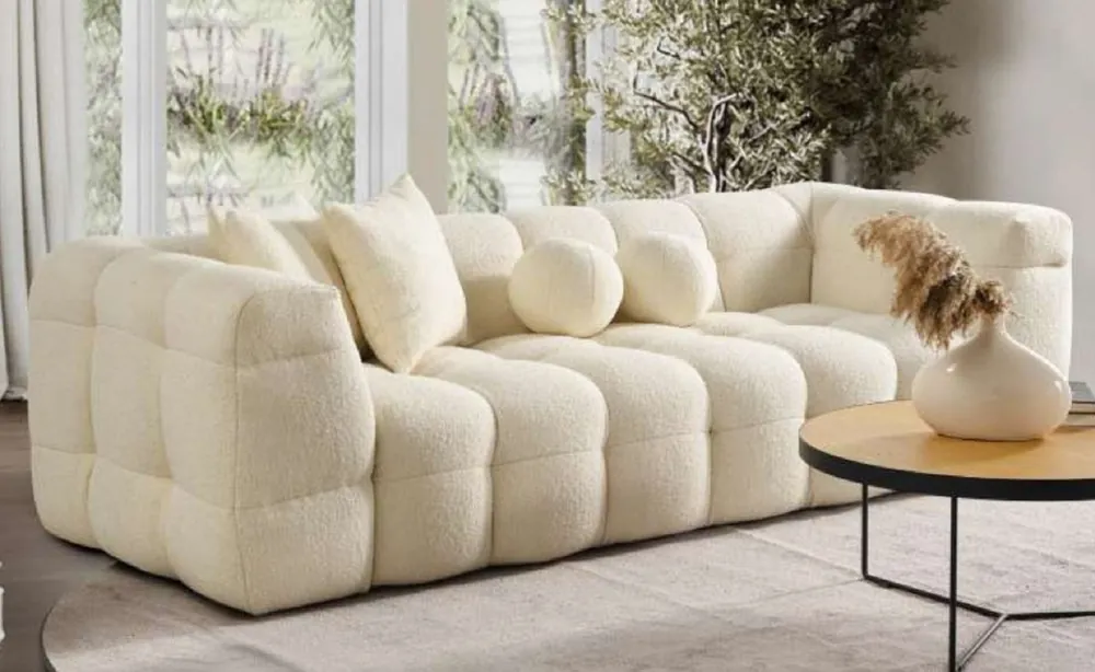Casa Padrino Luxus Sofa Creme 235 x 75 x H. 100 cm - Wohnzimmer Sofa - Hotel Sofa - Wohnzimmer Möbel - Hotel Möbel - Luxus Möbel - Luxus Einrichtung - Wohnzimmer Einrichtung Abverkauf