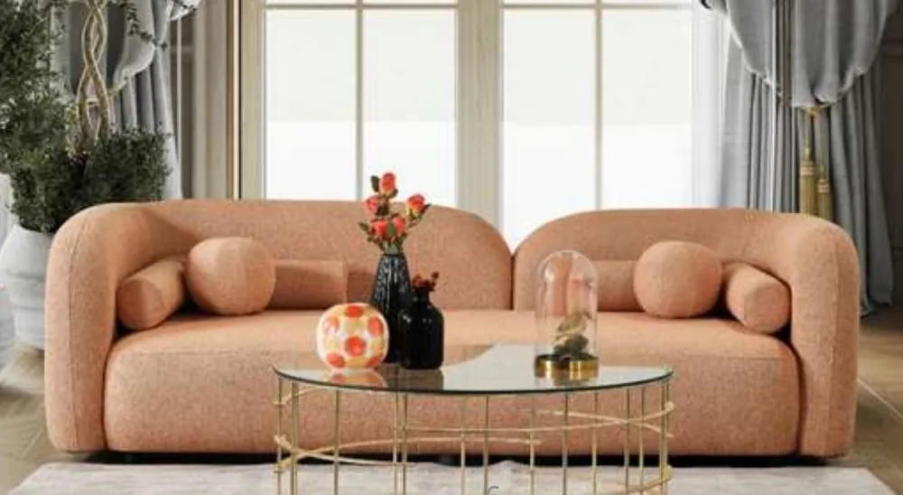 Schneller Versand Casa Padrino Luxus Sofa Orange 240 x 90 x H. 75 cm - Wohnzimmer Sofa - Hotel Sofa - Wohnzimmer Möbel - Hotel Möbel - Luxus Möbel - Luxus Einrichtung - Wohnzimmer Einrichtung