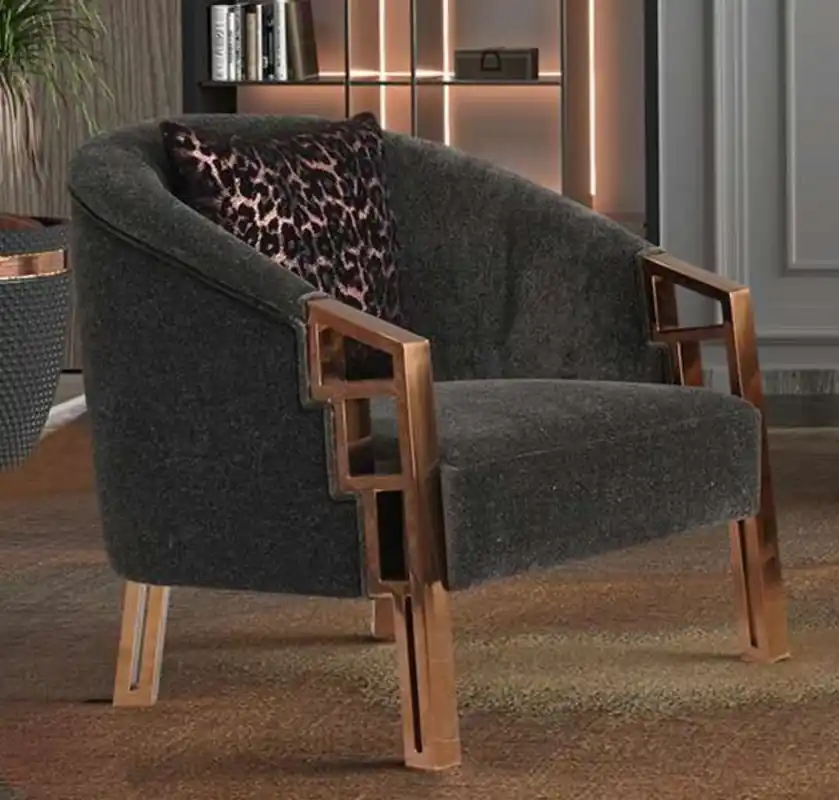 Zertifiziert Casa Padrino Luxus Sessel Braun / Kupfer 80 x 80 x H. 90 cm - Wohnzimmer Sessel - Hotel Sessel - Wohnzimmer Möbel - Hotel Möbel - Luxus Möbel - Luxus Einrichtung