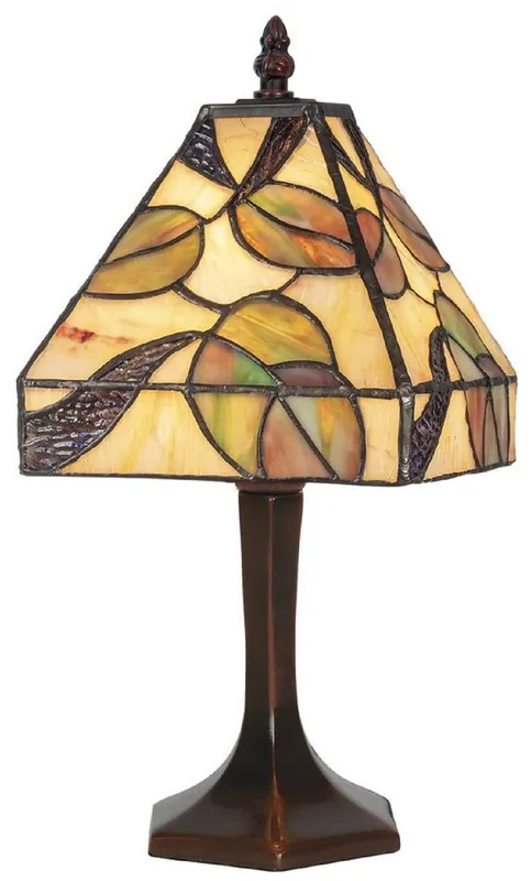 Casa Padrino Luxus Tiffany Hockerleuchte Mehrfarbig 15 x 15 x H. 31 cm - Tiffany Schreibtischleuchte - Tiffany Tischleuchte - Luxus Interior - Luxus Leuchten - Tiffany Leuchten Heißes Angebot