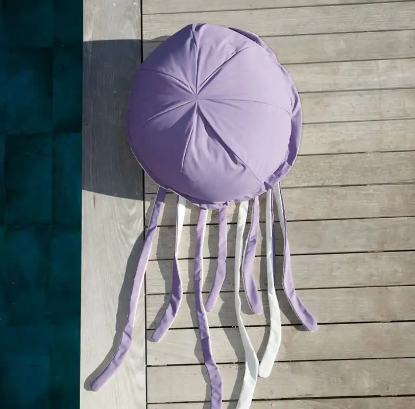 Preisreduziert Casa Padrino Luxus Sitzsack Qualle Lila / Weiß Ø 80 x H. 35 cm - Schwimmender Sitzsack - Handgefertigtes Sitzkissen - Garten Deko - Terrassen Deko - Pool Deko - Luxus Accessoires
