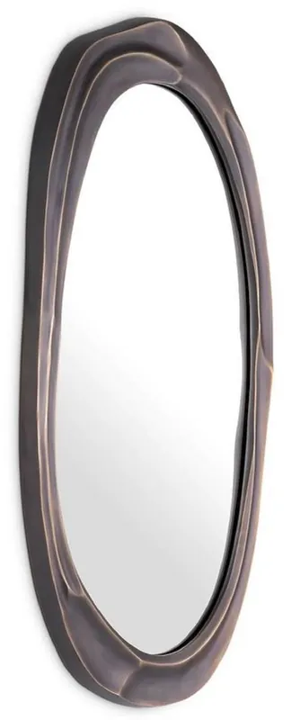 Casa Padrino Luxus Wandspiegel Bronze 54 x 4 x H. 107 cm - Aluminium Wohnzimmer Spiegel - Schlafzimmer Spiegel - Garderoben Spiegel - Luxus Möbel - Luxus Interior Echt
