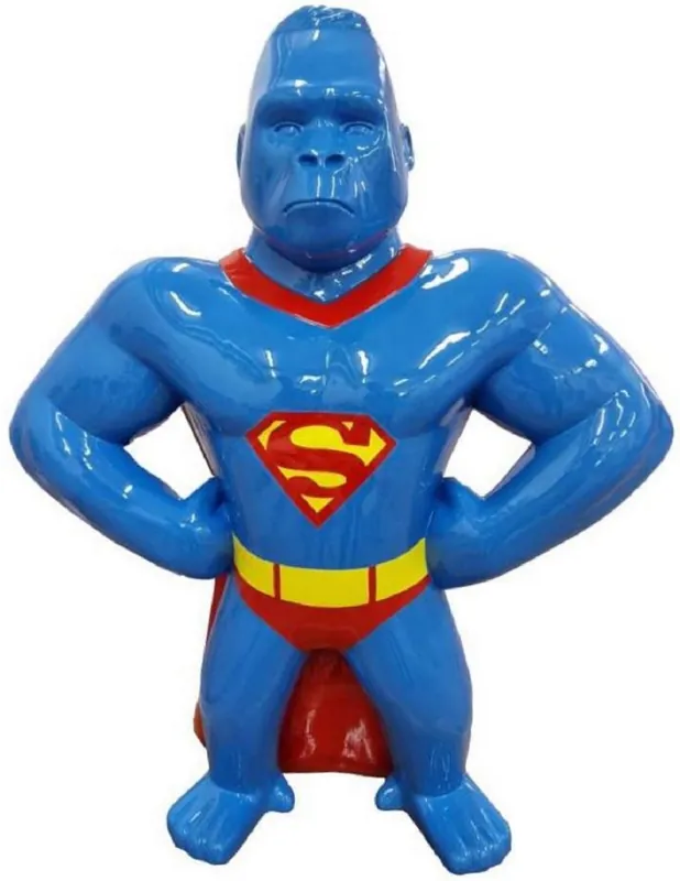 Angebot Casa Padrino Luxus Deko Skulptur Gorilla Affe Blau / Rot / Gelb H. 75 cm - Wetterbeständige Deko Figur - Wohnzimmer Deko Figur - Garten Deko Figur - Luxus Deko Tierfigur
