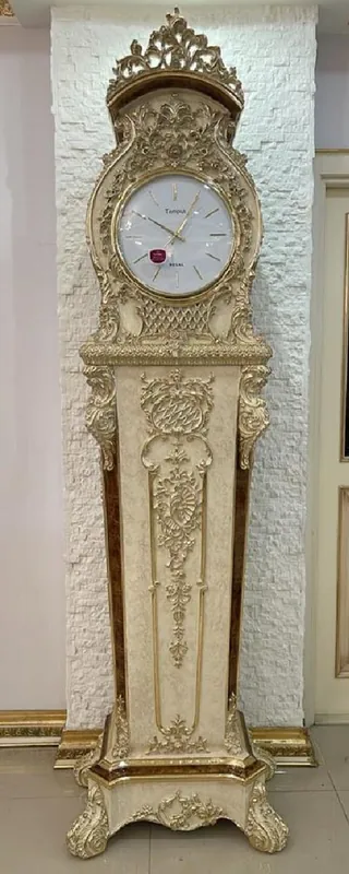 Jetzt Kaufen Casa Padrino Luxus Barock Standuhr Creme / Braun / Gold - Prunkvolle Massivholz Uhr im Barockstil - Luxus Möbel im Barockstil - Barock Möbel - Barock Interior - Barock Standuhren