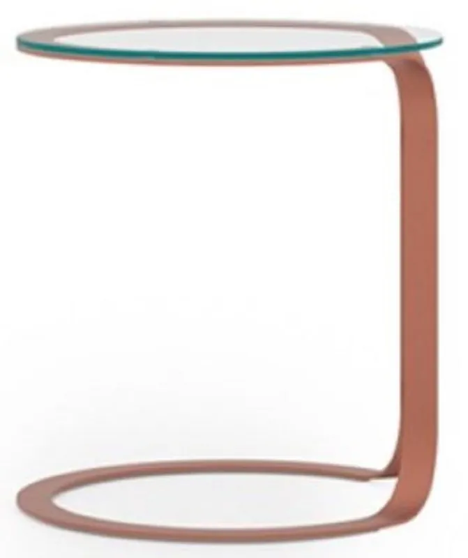 Angebot Casa Padrino Luxus Beistelltisch Kupfer Ø 40 x H. 50 cm - Runder Tisch mit Glasplatte - Wohnzimmer Möbel - Hotel Möbel - Luxus Möbel