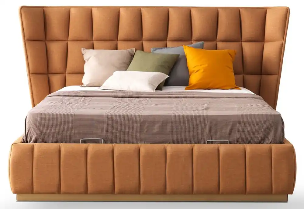 Casa Padrino Luxus Doppelbett Hellbraun / Beige 247 x 214 x H. 126 cm - Massivholz Bett - Schlafzimmer Möbel - Hotel Möbel - Luxus Möbel - Luxus Einrichtung Schnäppchen