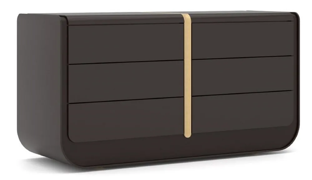 Online Kaufen Casa Padrino Luxus Massivholz Kommode mit 6 Schubladen Schwarz / Beige 160 x 56 x H. 85 cm - Schlafzimmer Kommode - Schlafzimmer Möbel - Luxus Möbel - Luxus Einrichtung - Möbel Luxus