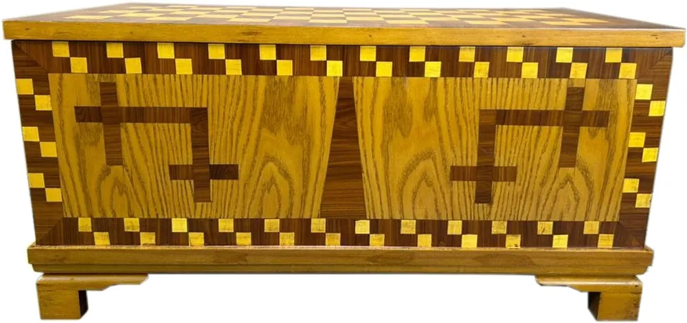 Nur Heute Truhen Kommode 40er Jahre Museumsnachbau Replikat 102 x 52 x H 50 cm - Braun Intarsien Antik Stil Möbel Berlin Truhe Art Deco