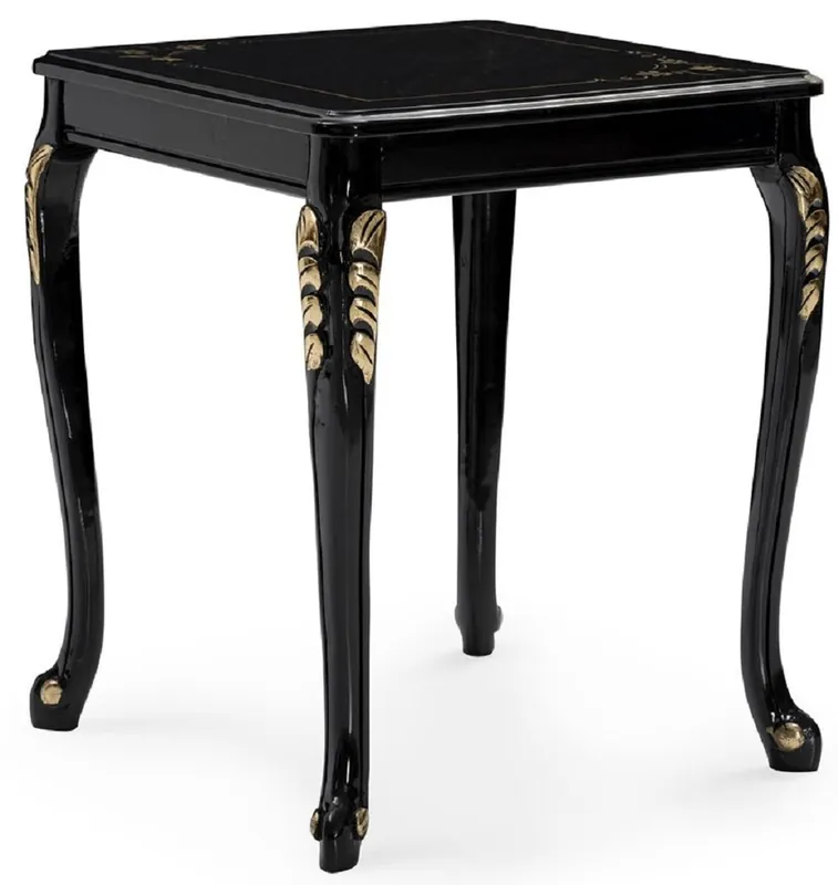 Casa Padrino Luxus Barock Beistelltisch Schwarz / Gold - Quadratischer Massivholz Tisch im Barockstil - Luxus Wohnzimmer Möbel im Barockstil - Barock Möbel - Edel & Prunkvoll Sonderangebot