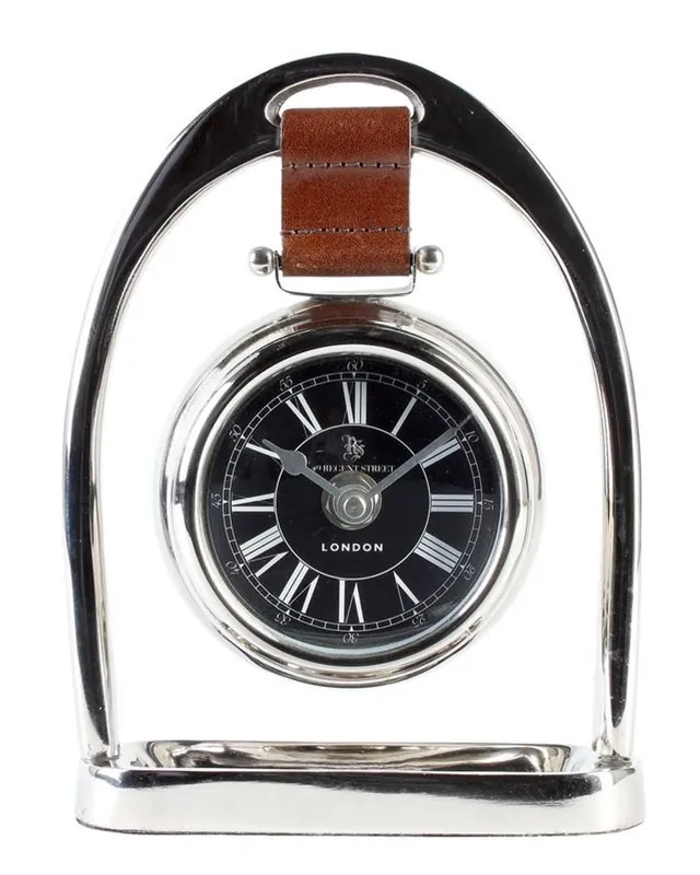 Neu Casa Padrino Designer Luxus Horsebit Echtleder Messing vernickelt 18 x 5 x H. 24,5 cm - Edel & Prunkvoll